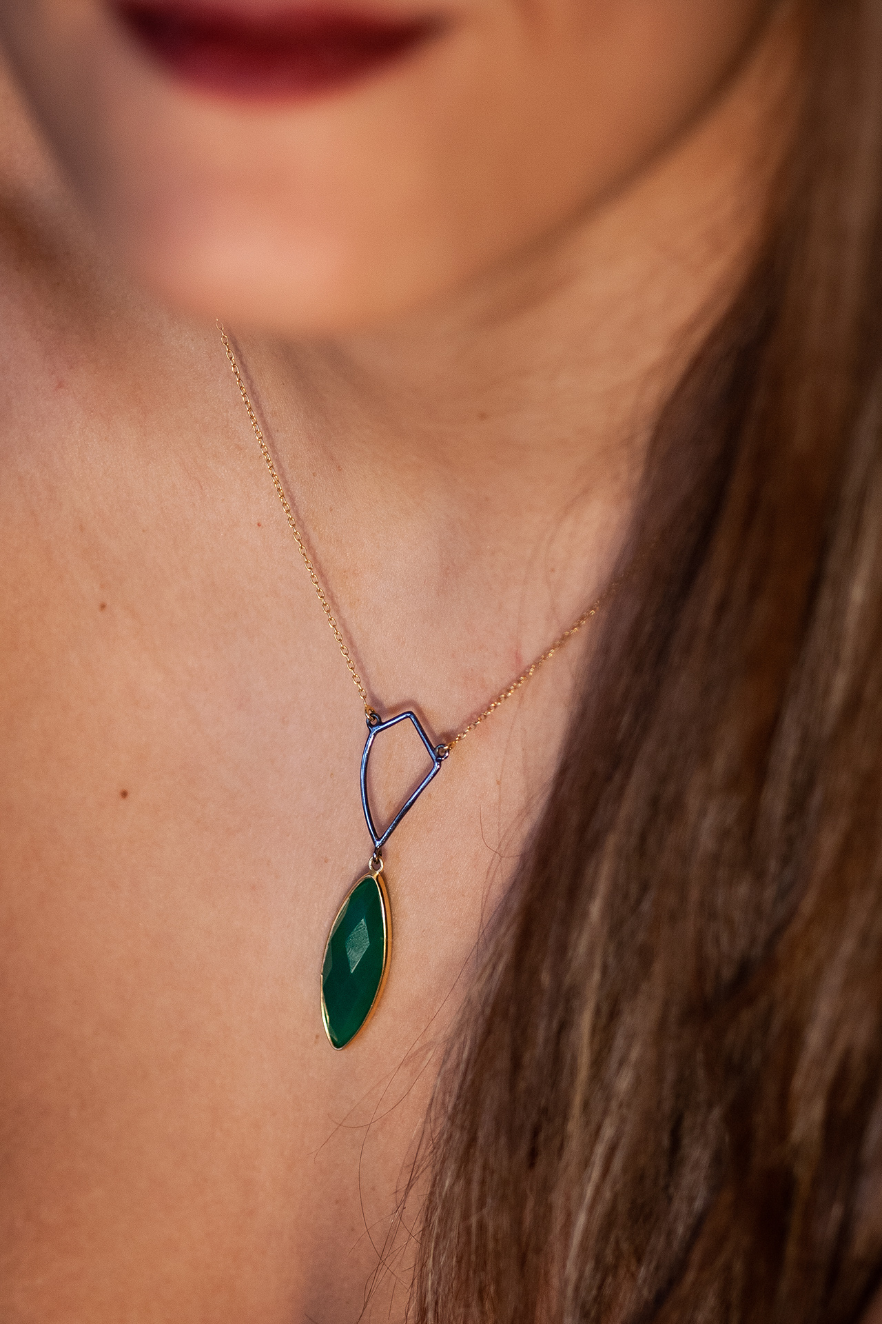 Green agate necklace