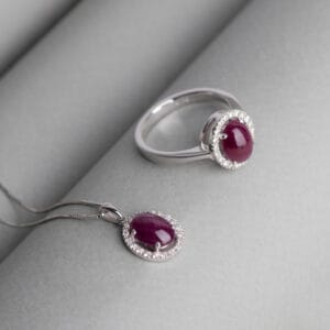 Ροζέτα με ρουμπίνι και διαμάντια