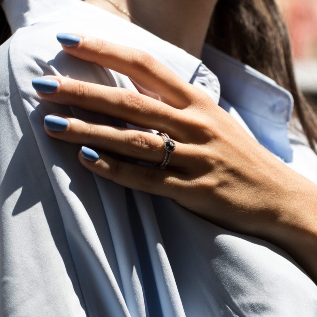 Δαχτυλίδι με μαύρα και λευκά brilliant