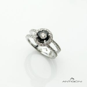 Δαχτυλίδι με μαύρα και λευκά brilliant