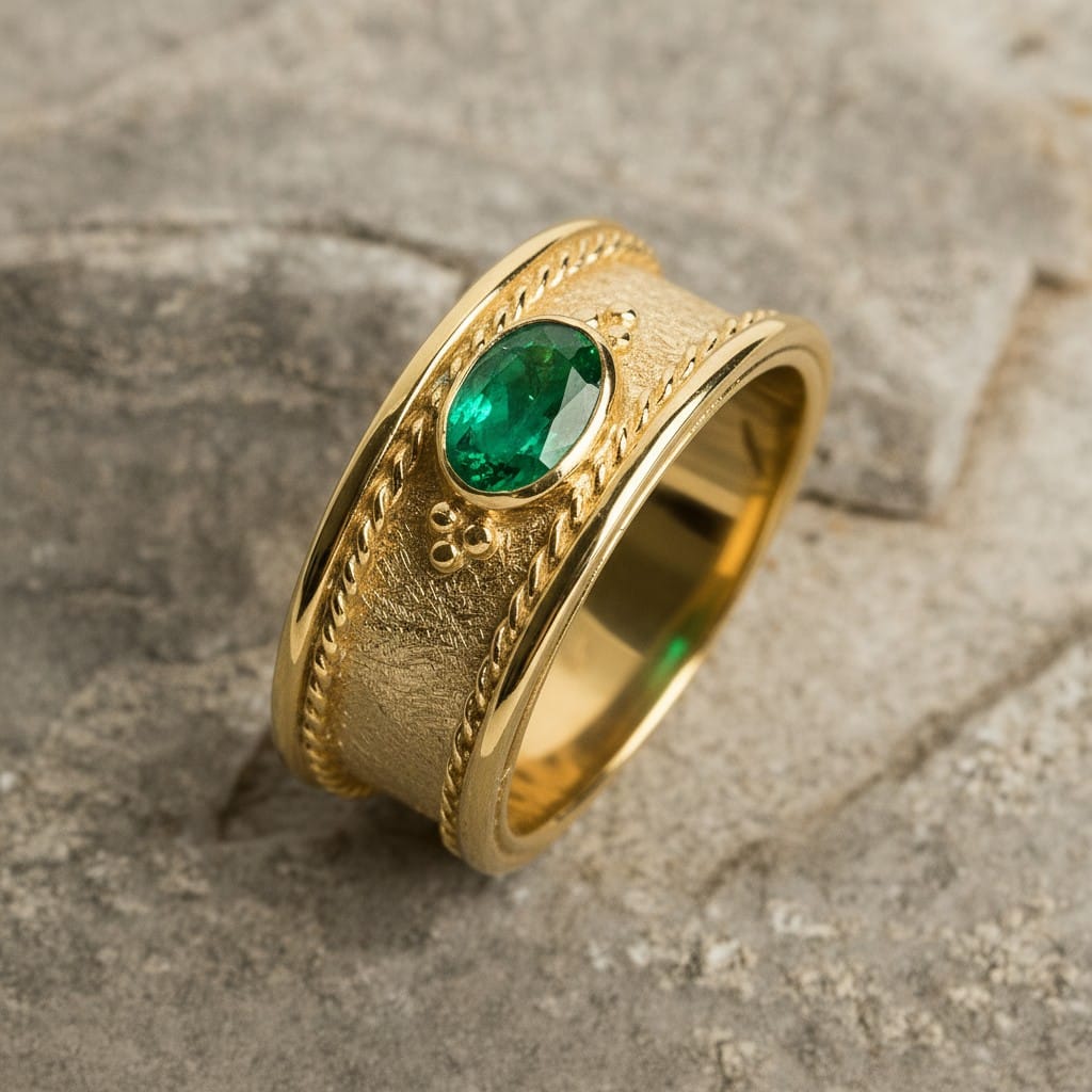 Χρυσό δαχτυλίδι σε βυζαντινή τεχνοτροπία