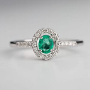 Ροζέτα με σμαράγδι και διαμάντια