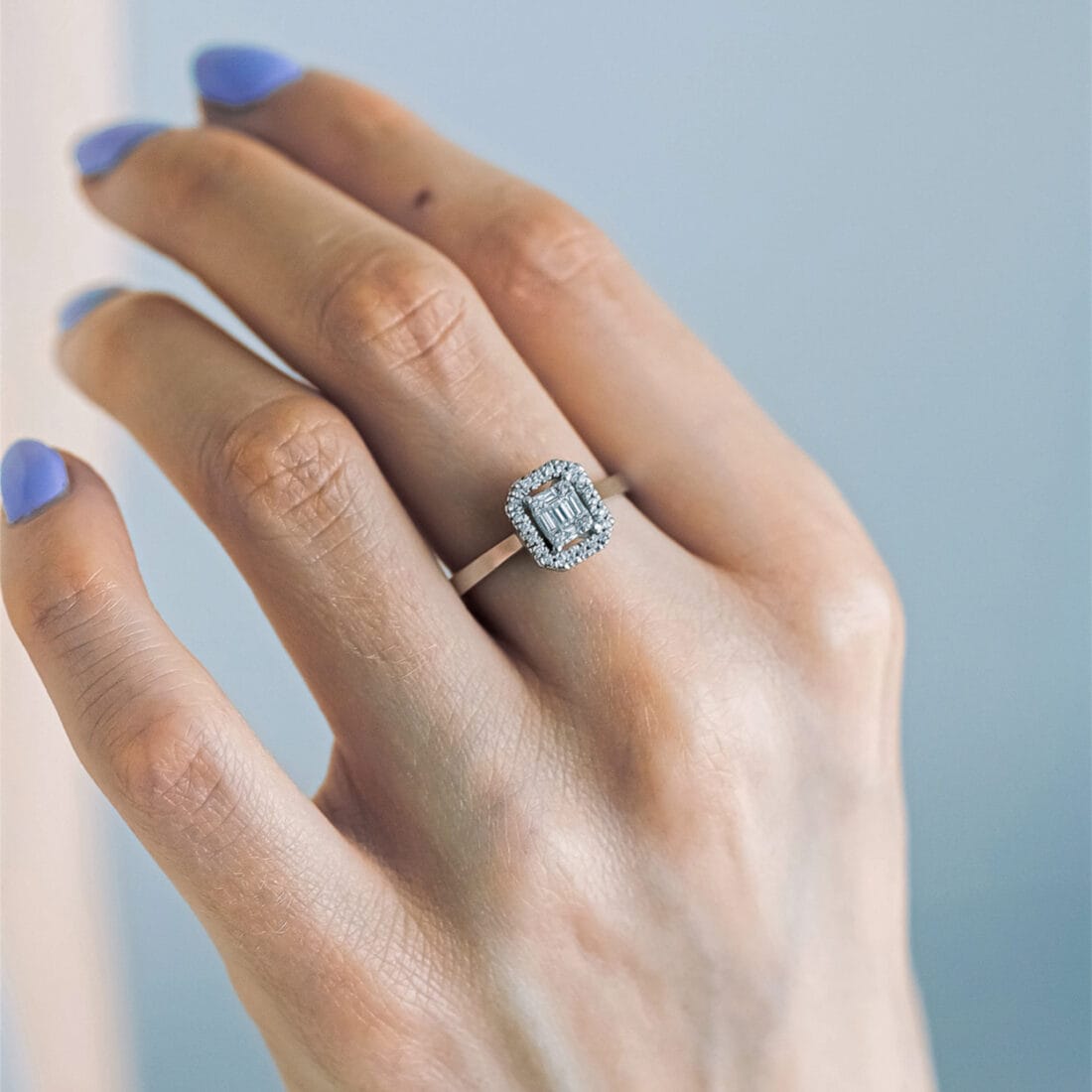 Δαχτυλίδι με διαμάντια baguette