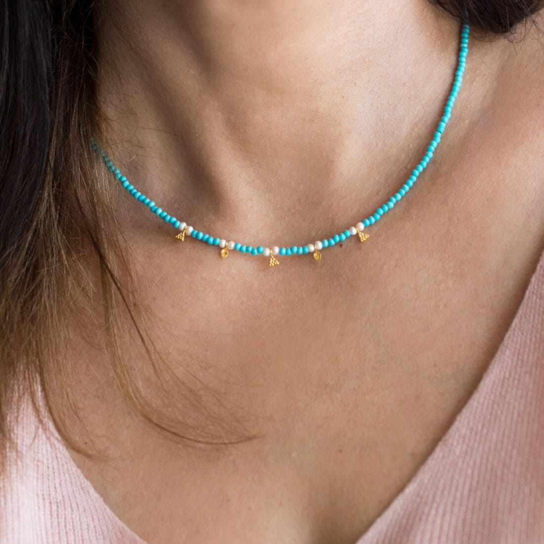 Τυρκουάζ καλοκαιρινό κολιέ