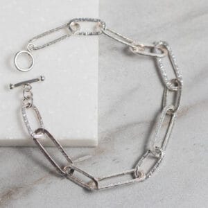 Βραχιόλι ασημένιο με σφυρήλατους κρίκους