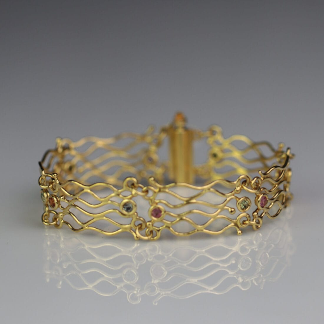 Βραχιόλι χρυσό με τουρμαλίνες