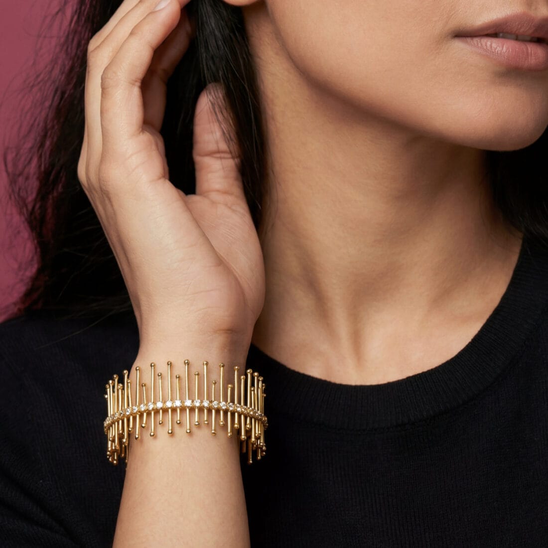 Χρυσό βραχιόλι με διαμάντια