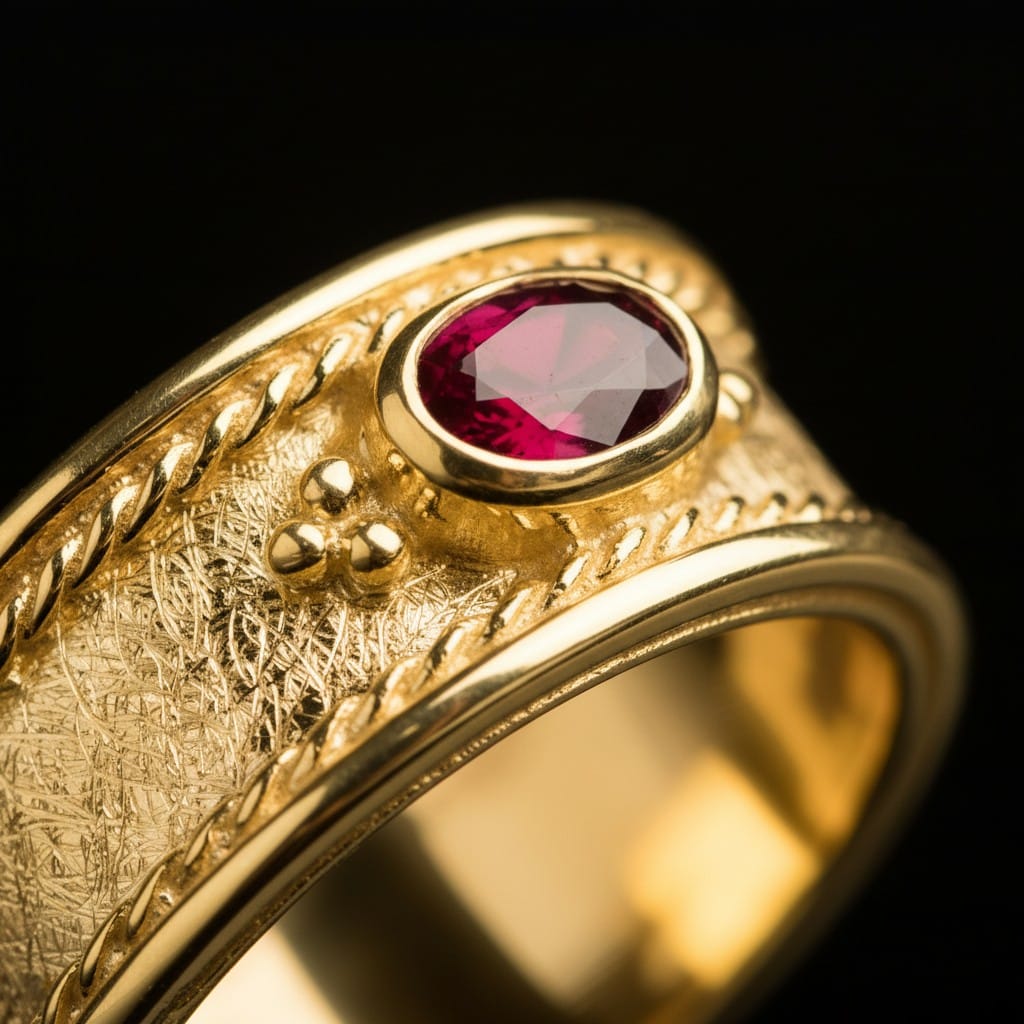 Χρυσό δαχτυλίδι σε βυζαντινή τεχνοτροπία