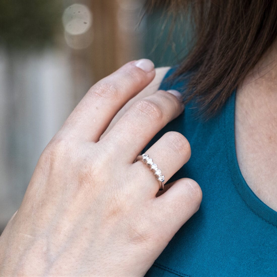 Σειρέ δαχτυλίδι με πέντε brilliant