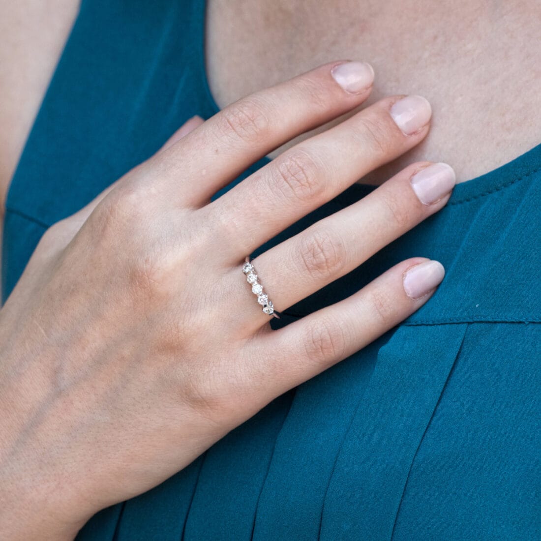 Σειρέ δαχτυλίδι με πέντε brilliant