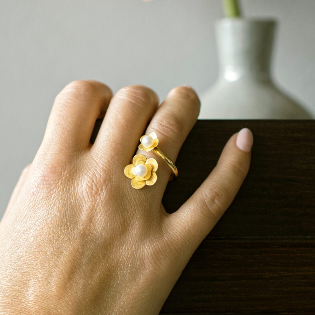 Δαχτυλίδι PHYSIS με δύο ανθάκια