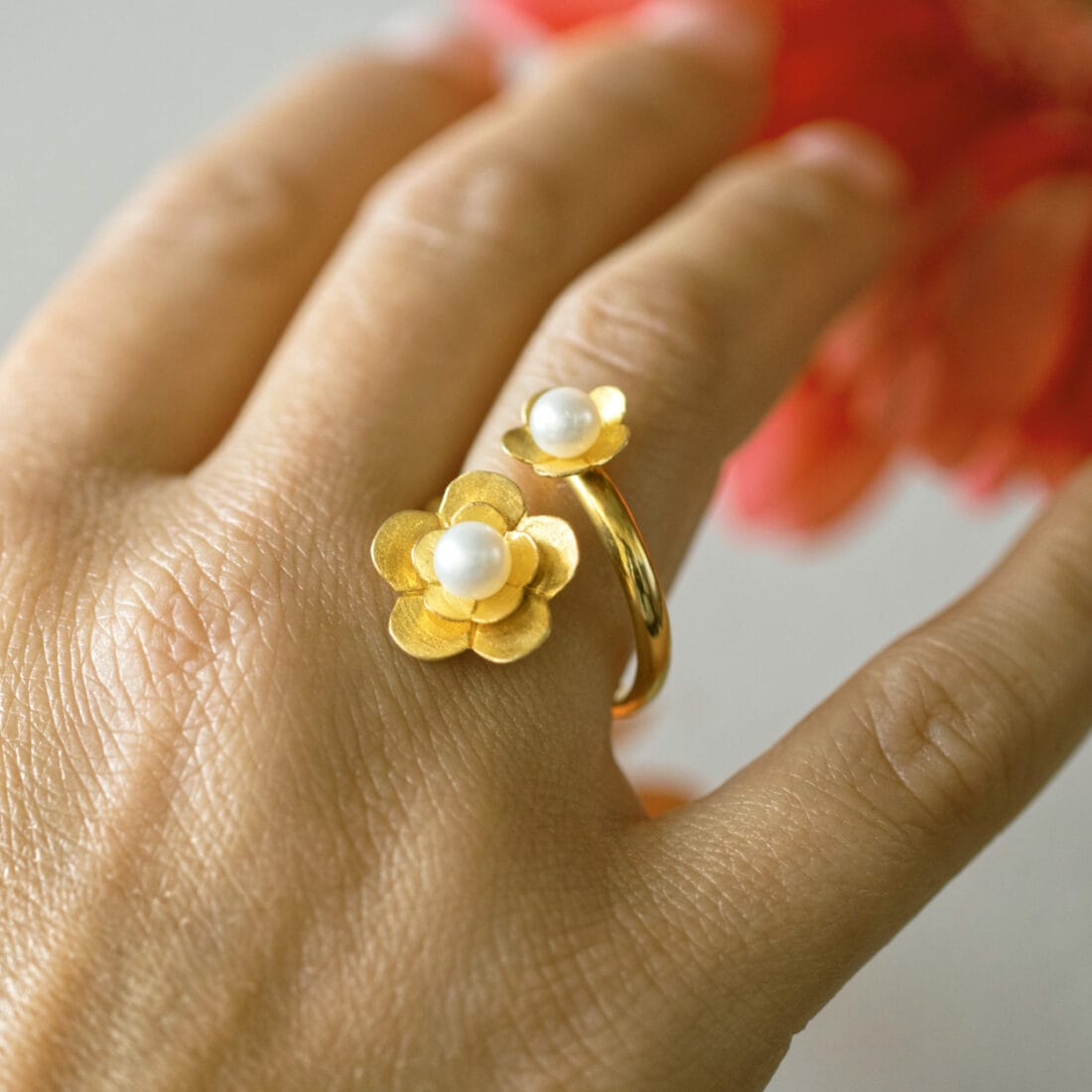 Δαχτυλίδι PHYSIS με δύο ανθάκια