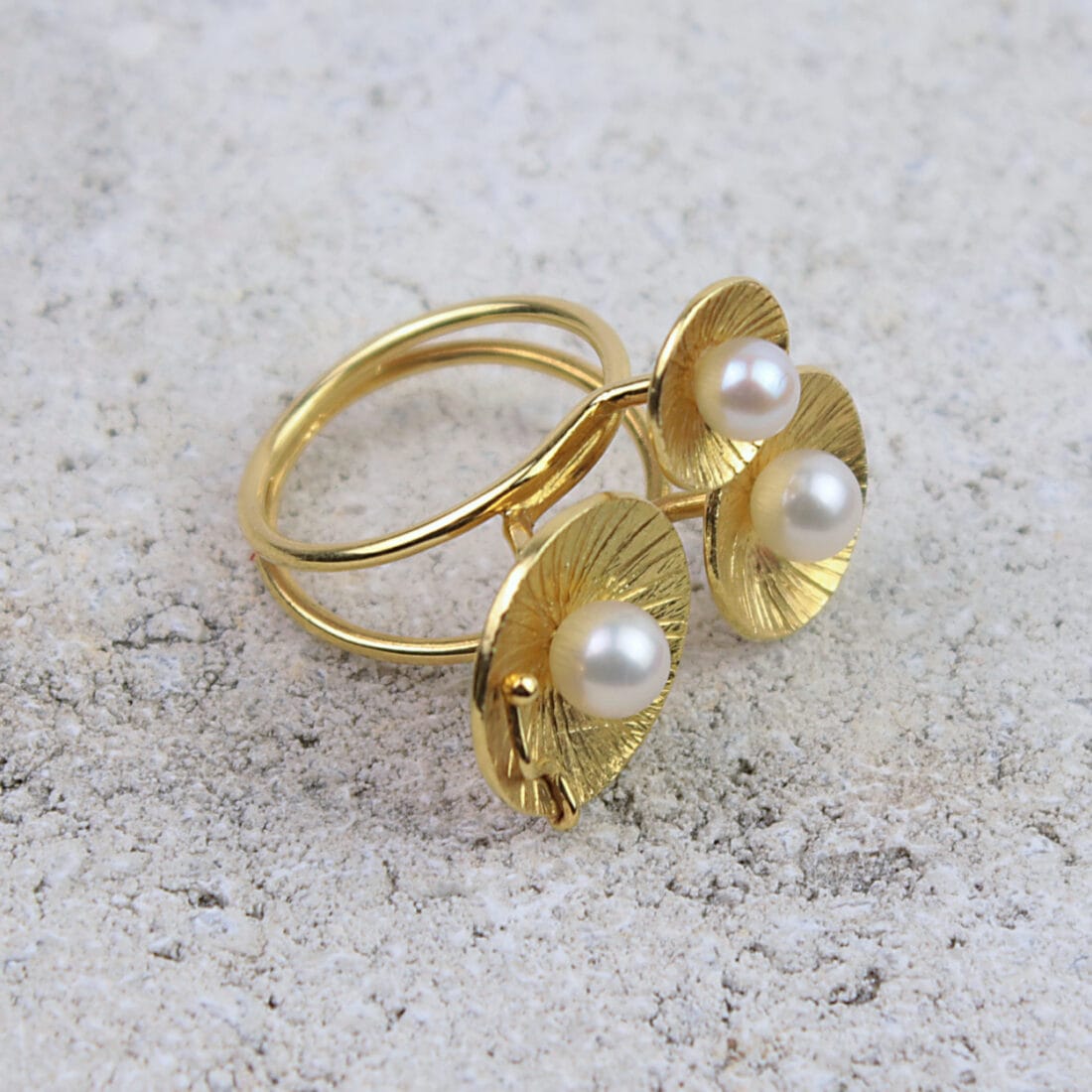 Δαχτυλίδι DIATHLASIS με τρία στοιχεία