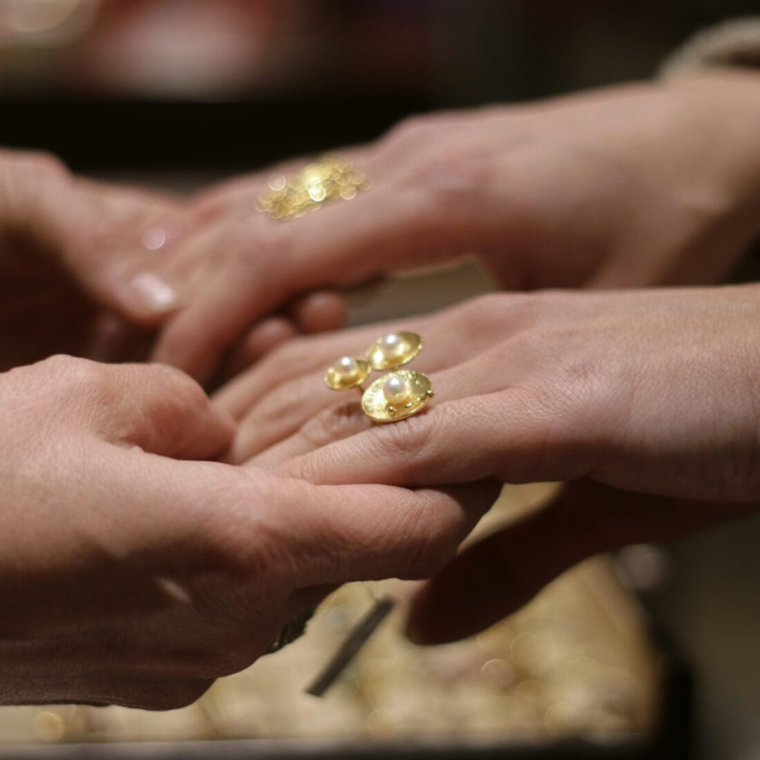 Δαχτυλίδι DIATHLASIS με τρία στοιχεία