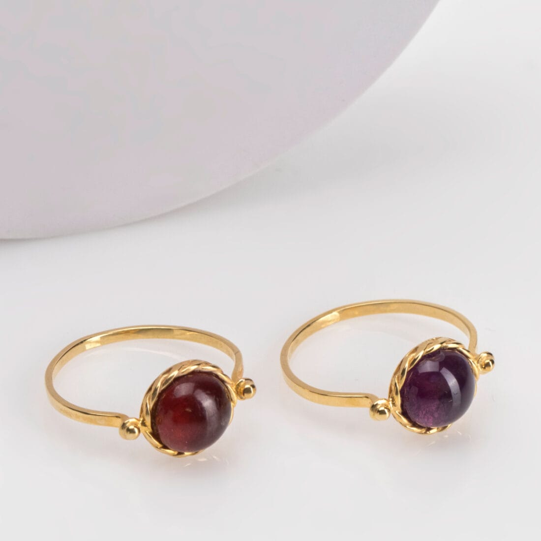 Χρυσό δαχτυλίδι "Angel" με ορυκτές πέτρες