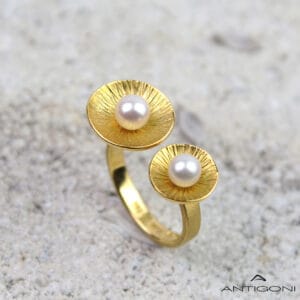 Δαχτυλίδι DIATHLASIS με διπλό μοτίφ