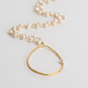 Μαργαριταρένιο ροζάριο με χειροποίητη σταγόνα