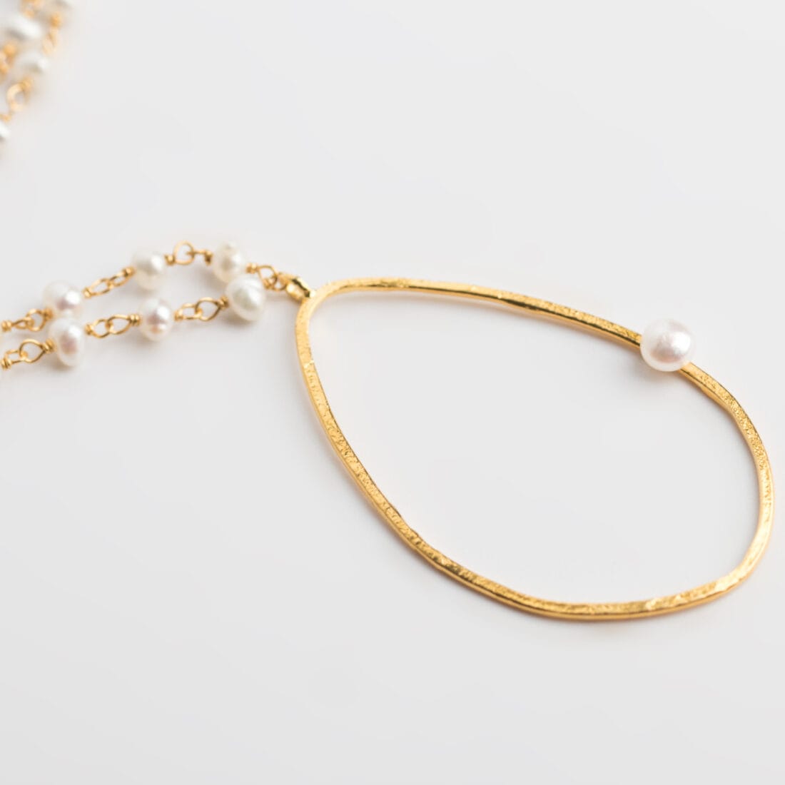 Μαργαριταρένιο ροζάριο με χειροποίητη σταγόνα