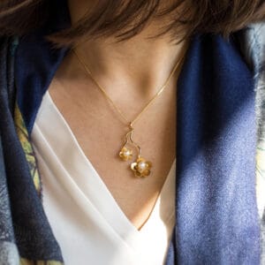 Μενταγιόν με διπλό ανθάκι