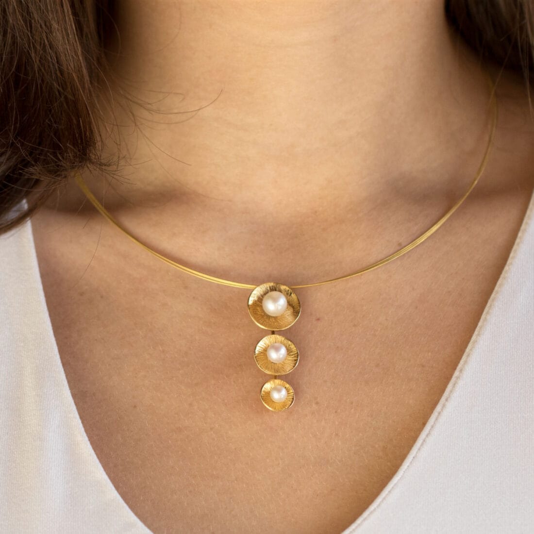 Μενταγιόν DIATHLASIS με μαργαριτάρια