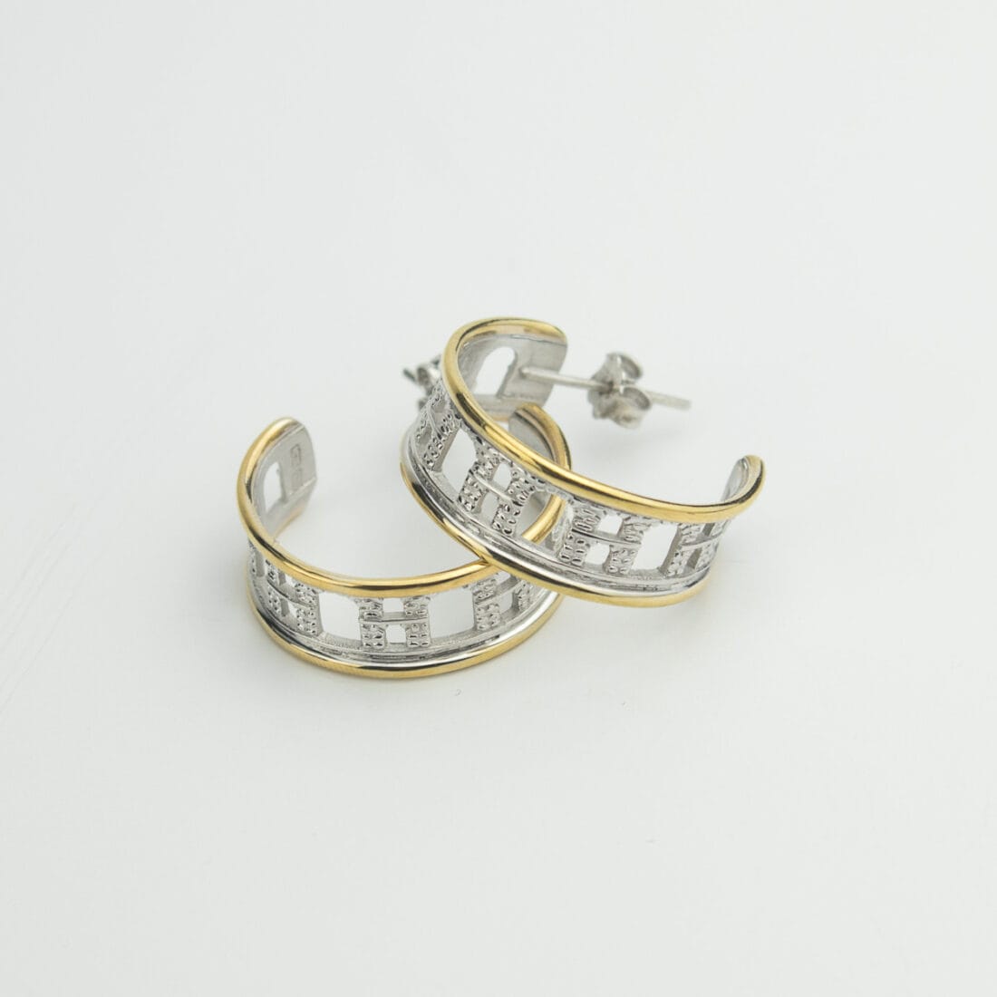 Σκουλαρίκια KAVALA ασημένια ή ασημόχρυσα